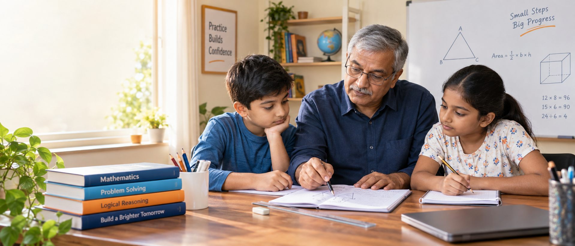 Illustrative home Maths tuition session